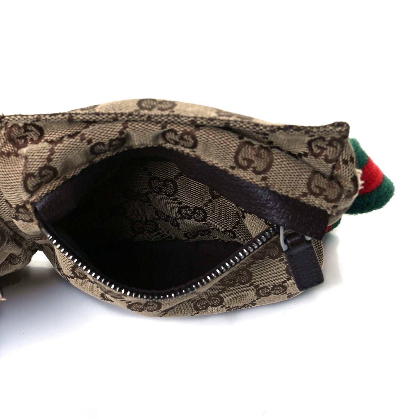 GG Monogram Double Pocket Belt Bag Dark Brown