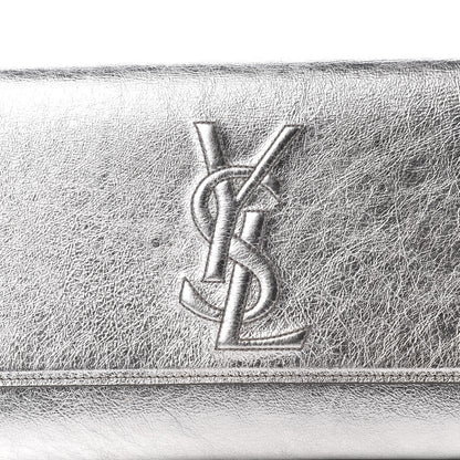 Saint Laurent Metallic Calfskin Monogram Large Belle De Jour Clutch Silver 7 of 7