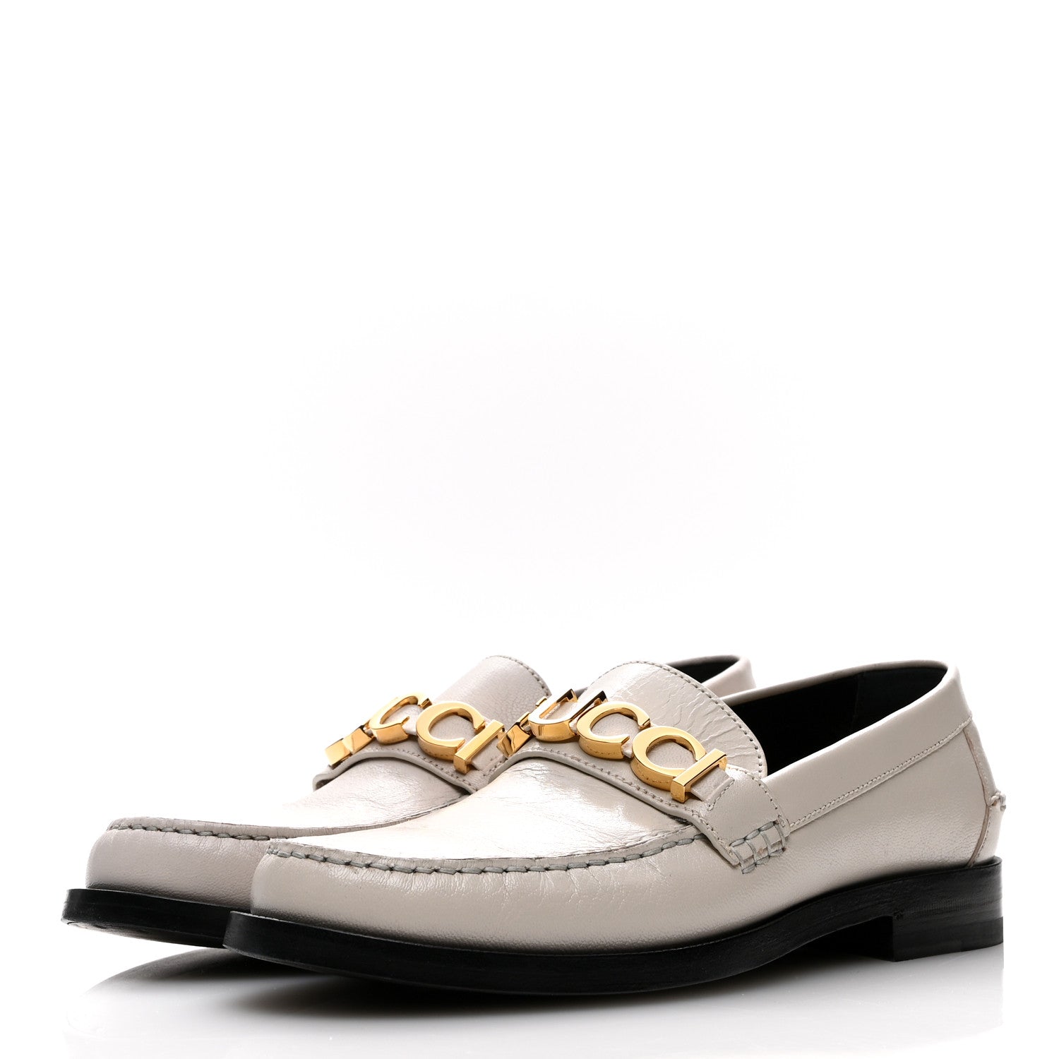 Gucci Goatskin Millennial Ribot Womens Cara Loafers 40 Mystic White 3 of 13