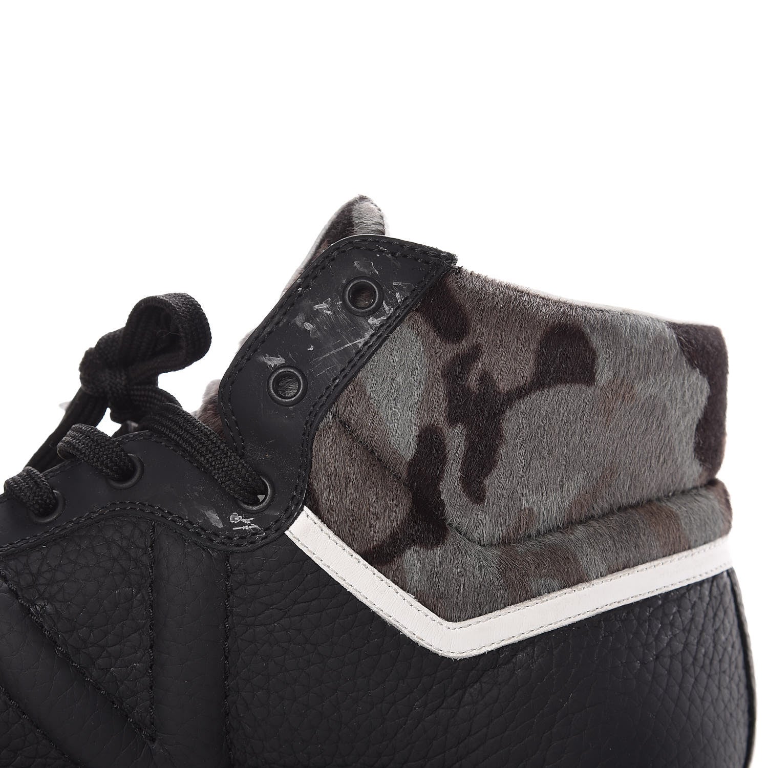 Louis Vuitton Calfskin Pony Hair Camouflage Heroes Sneakers 8 Black 12 of 13