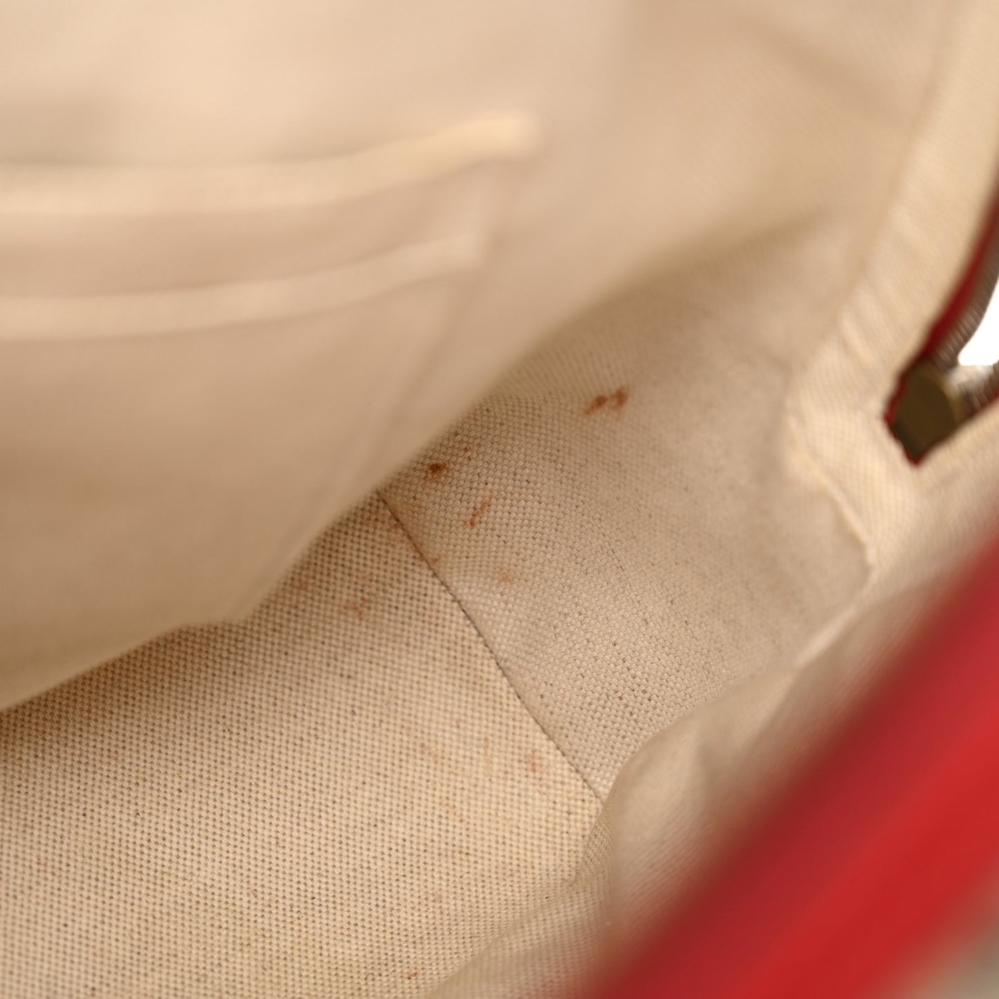 GG Supreme Monogram Web Bosco Patch Dome Backpack Beige Malva Hibiscus Red