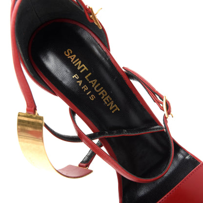 Saint Laurent Lambskin Janis Platform Sandals 35.5 Red 8 of 10