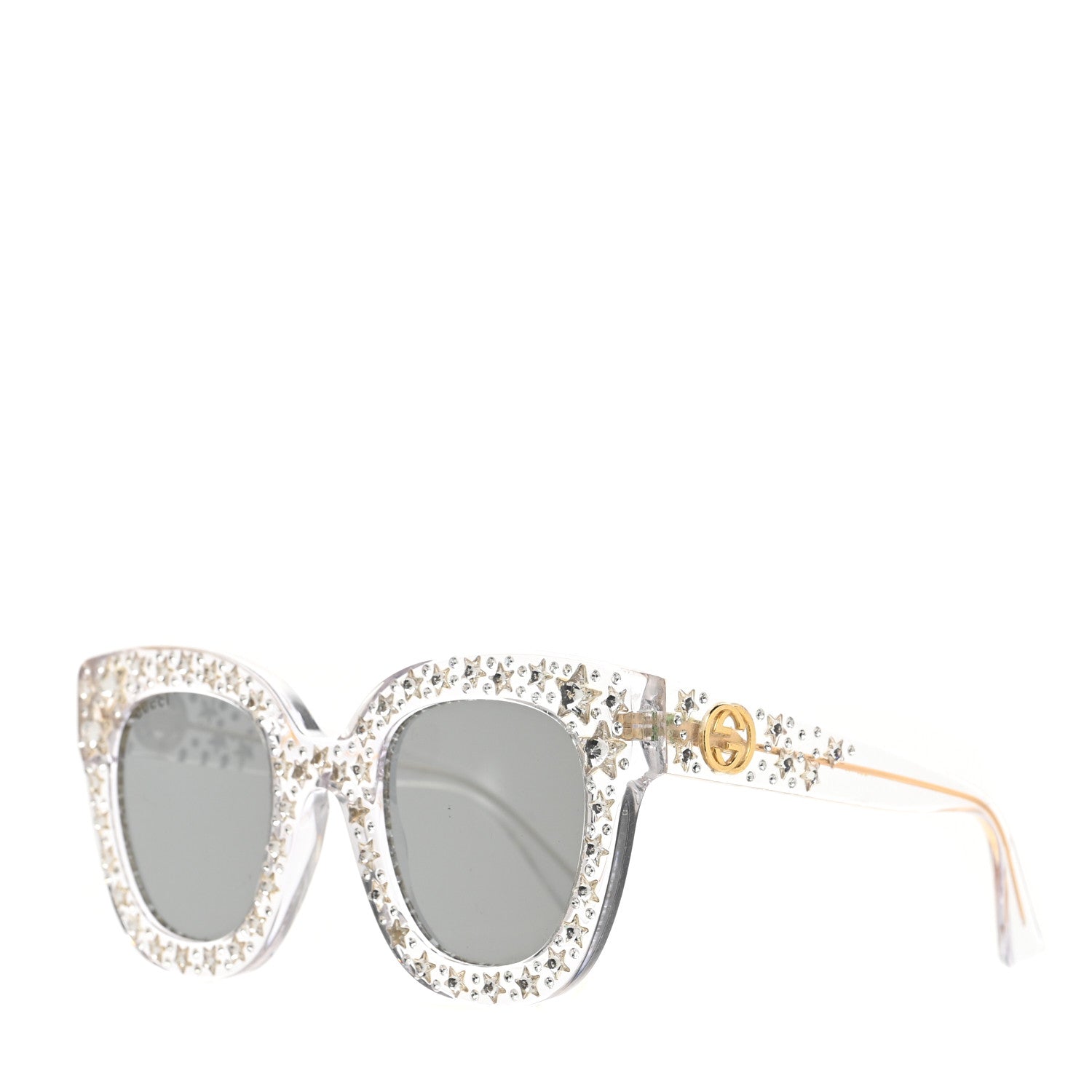 Gucci Acetate Crystal Oversize Mirrored Star Sunglasses GG0116S 1 of 8
