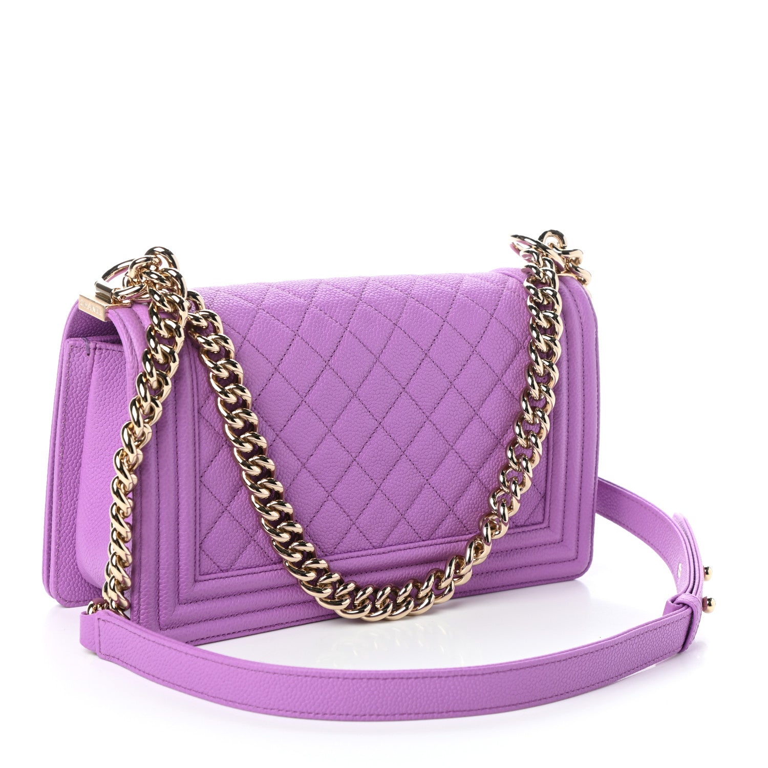 Chanel Caviar Quilted Medium Boy Flap Purple 3 of 9