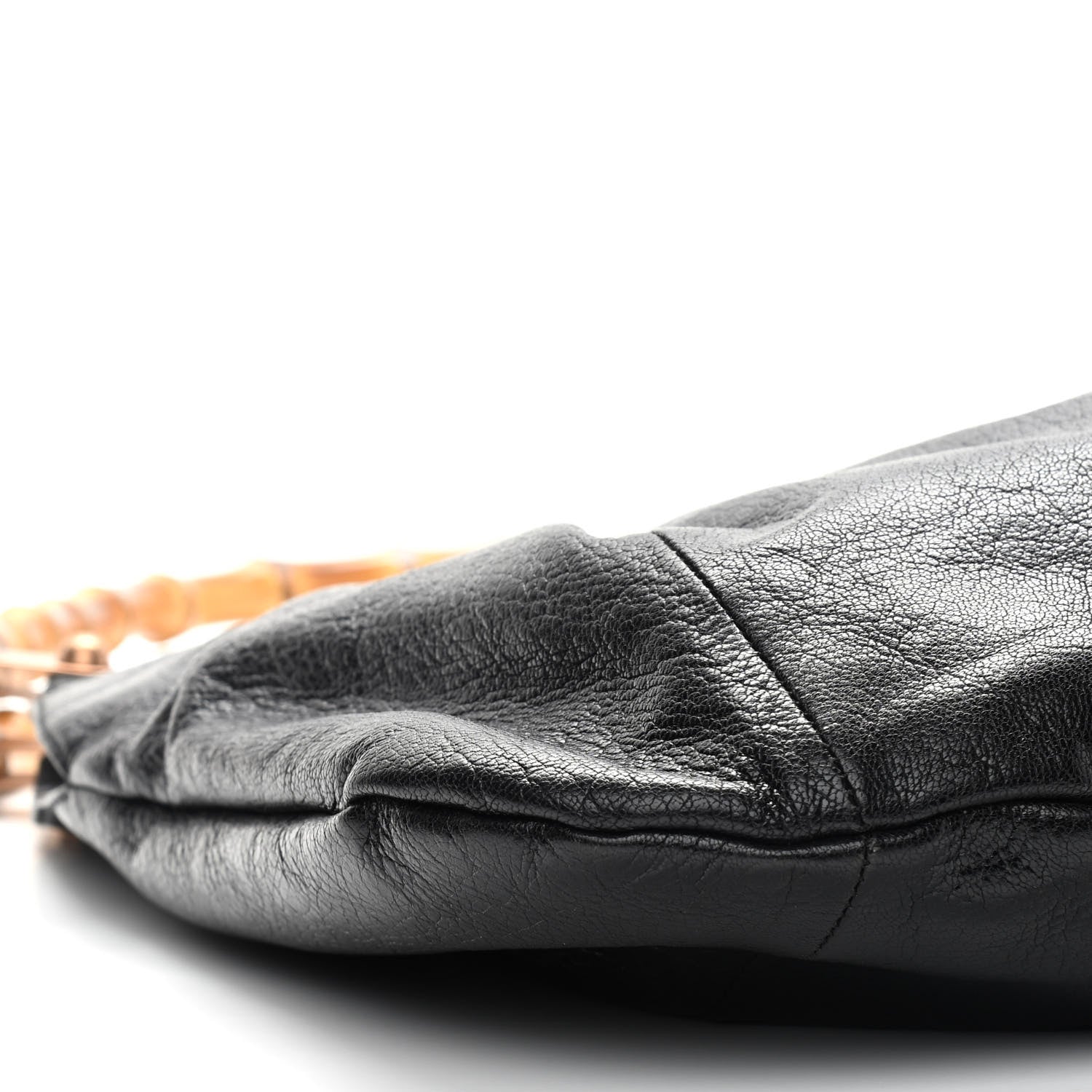 Gucci Calfskin Bamboo Top Handle Bag Black 7 of 8