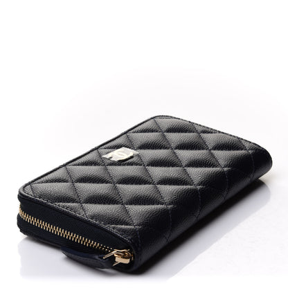 Chanel Caviar Quilted Small Zip Around Wallet Navy 4 of 12