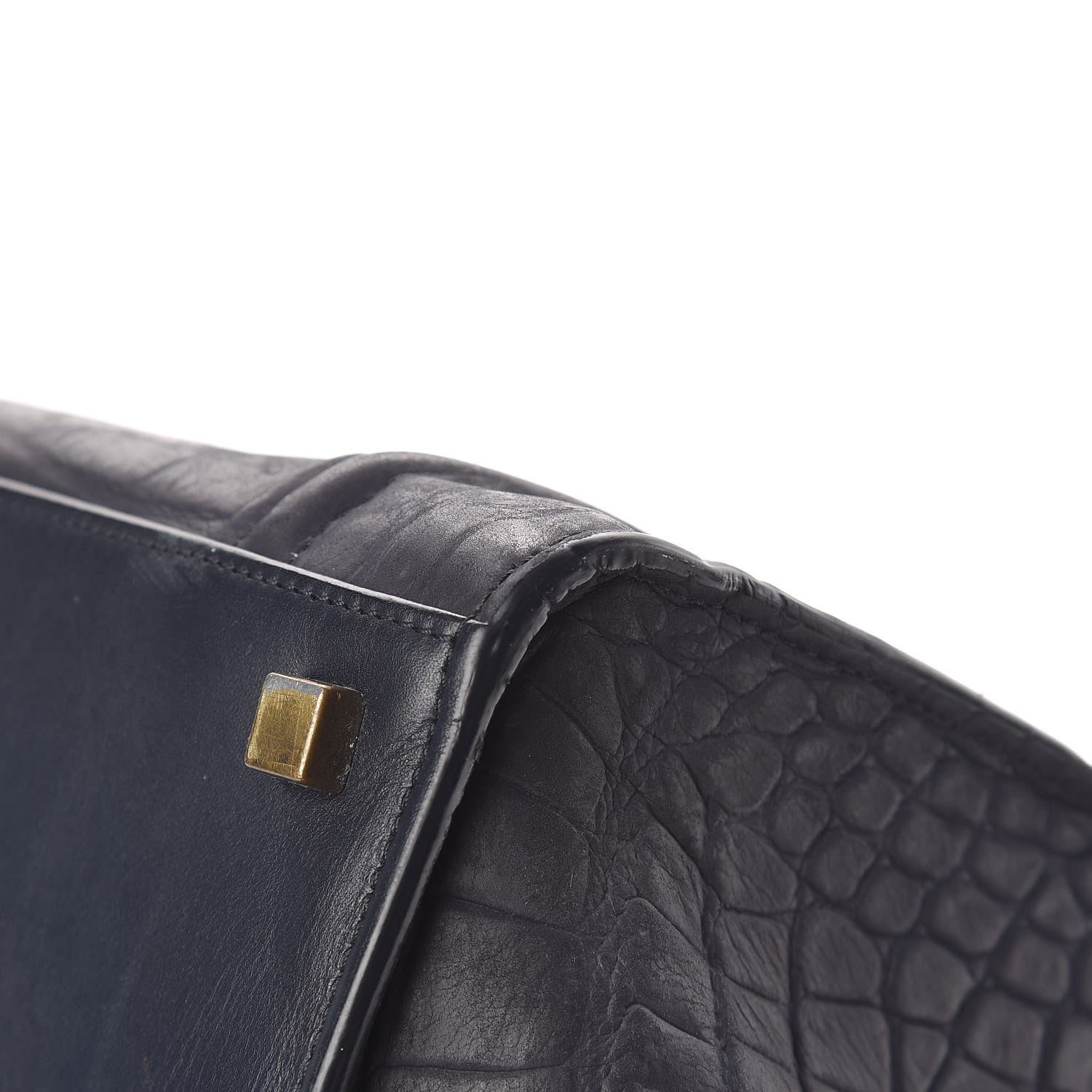 Celine Crocodile Embossed Nubuck Medium Phantom Luggage Navy Blue 9 of 27