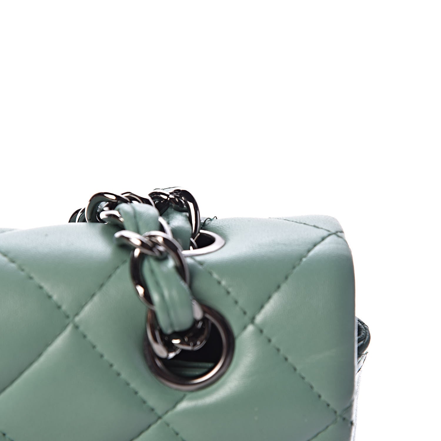 Chanel Lambskin Quilted Maxi Single Flap Green 12 of 16