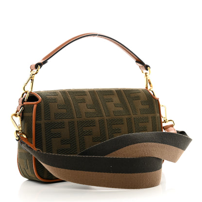 Fendi Canvas Vitello King FF Embroidered Baguette Amazzonia Cuoio 3 of 12