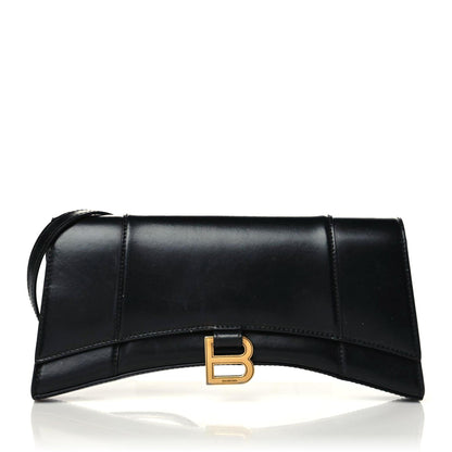 Balenciaga Shiny Box Calfskin Hourglass Stretch Sling Shoulder Bag Black 1 of 11