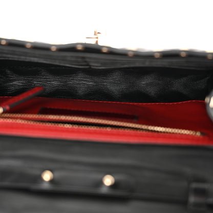 Valentino Garavani Lambskin Rockstud Spike Wallet on Chain Black 5 of 10
