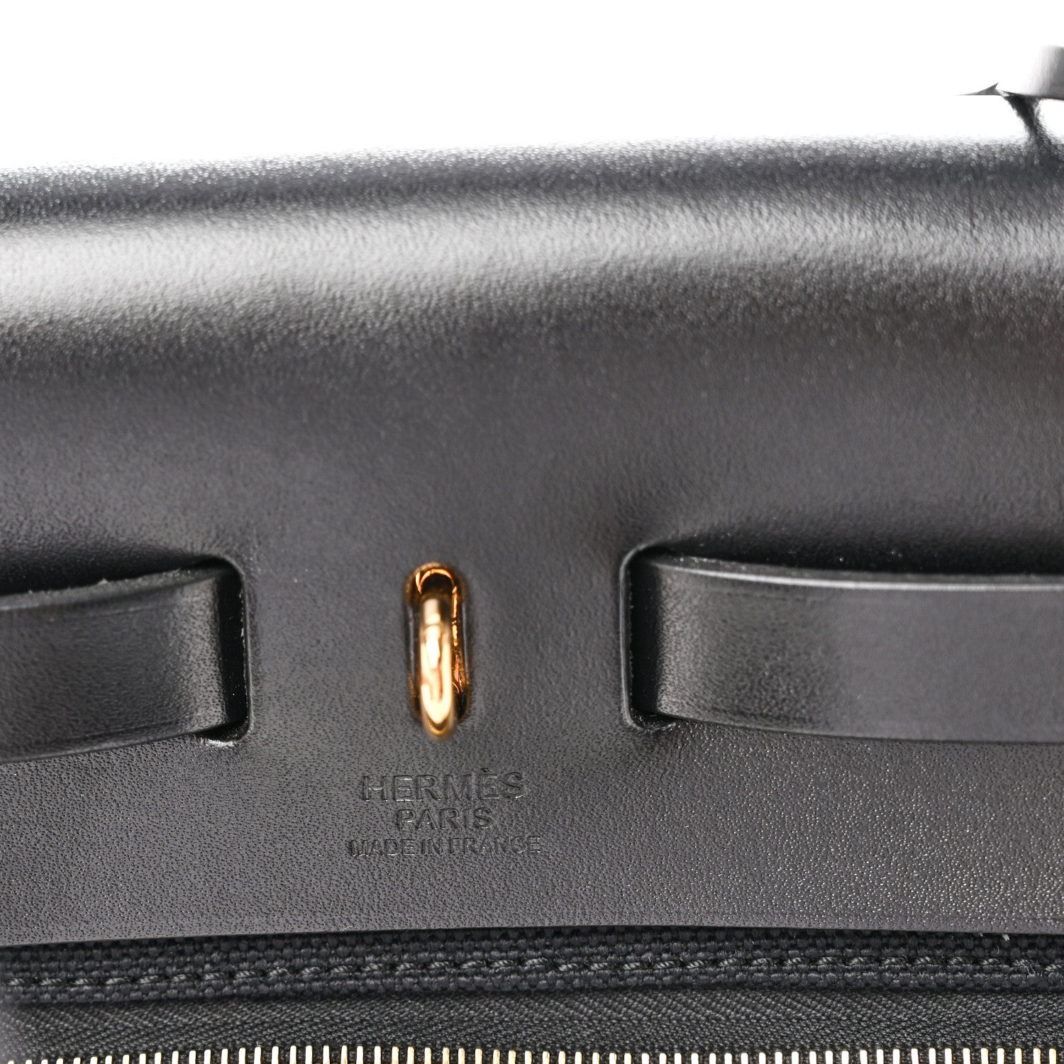 Hermes Military Toile Vache Hunter Herbag Zip Retourne 31 PM Black 8 of 11