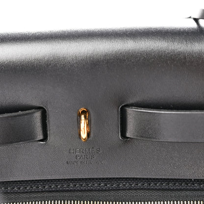 Hermes Military Toile Vache Hunter Herbag Zip Retourne 31 PM Black 8 of 11