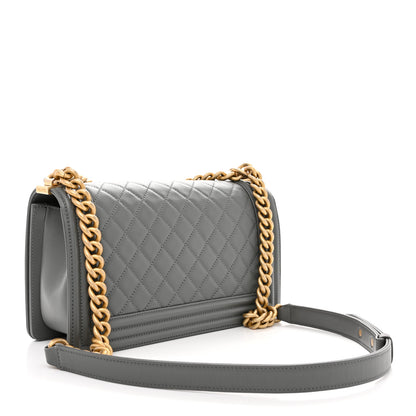 Chanel Lambskin Quilted Medium Boy Flap Grey 3 of 12