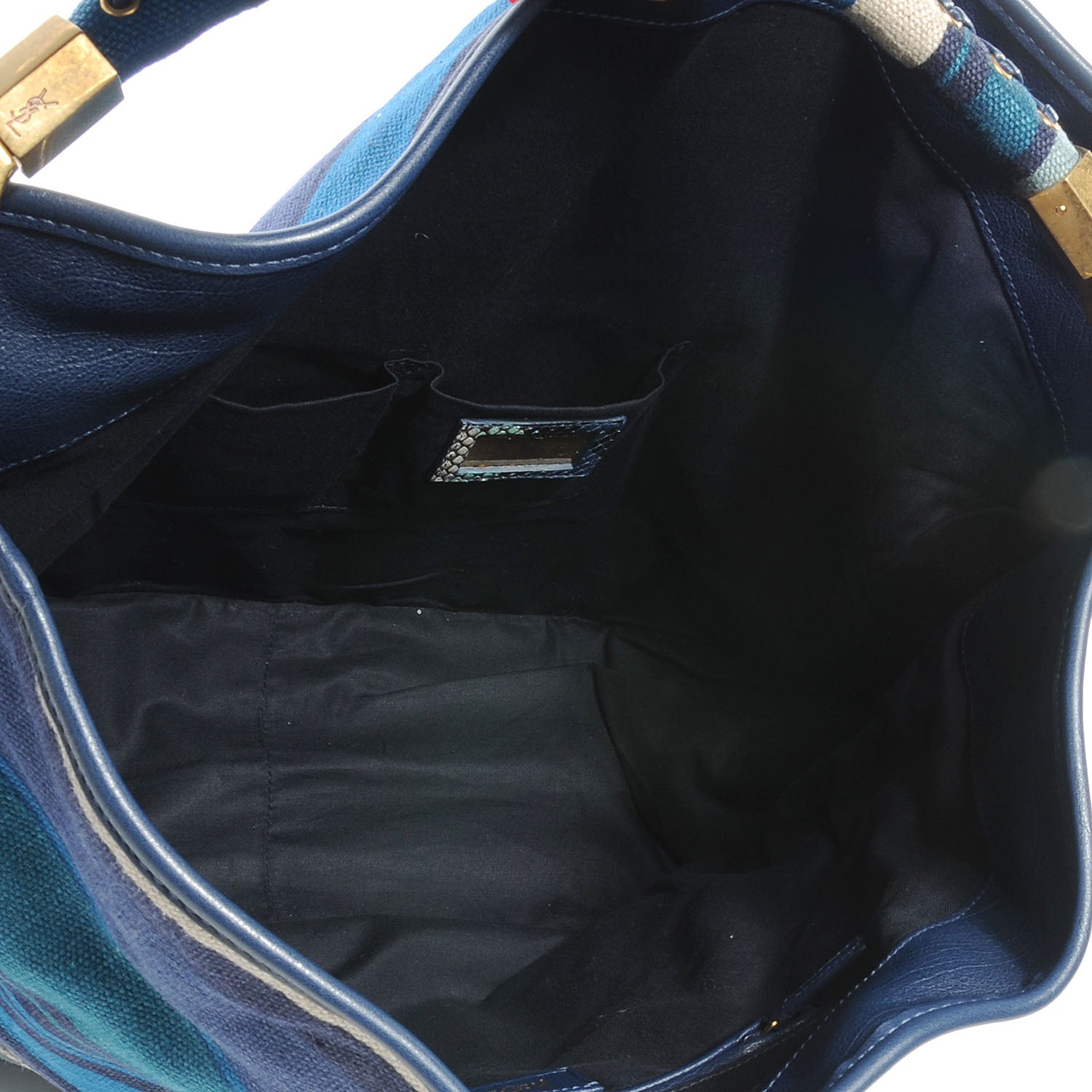 Saint Laurent Canvas Snakeskin Roady Blue 5 of 8