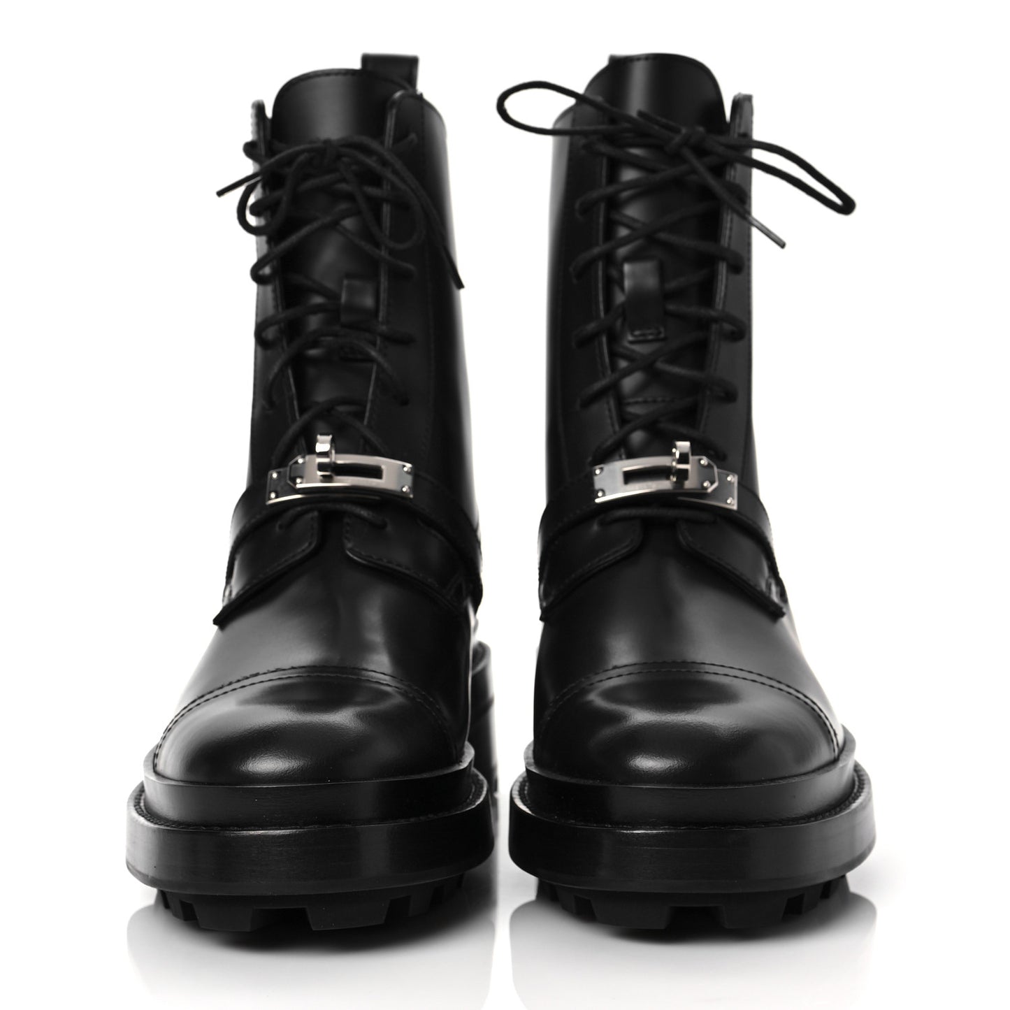 Glossed Calfskin Funk Ankle Boots 37.5 Black