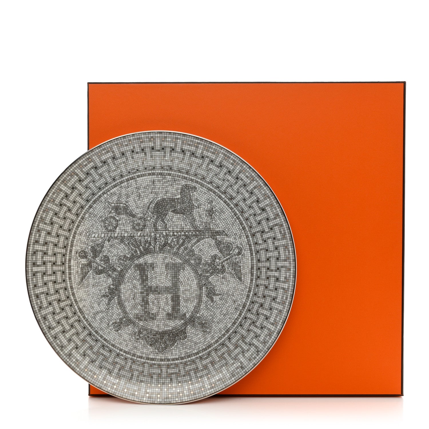 Hermes Porcelain Mosaique au 24 Platine Tart Platter 6 of 6