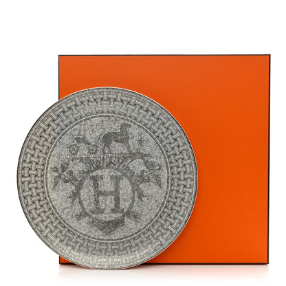Hermes Porcelain Mosaique au 24 Platine Tart Platter 6 of 6