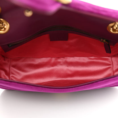 Gucci Velvet Matelasse Small GG Marmont Shoulder Bag Fuchsia Violet Cyclamen 5 of 11