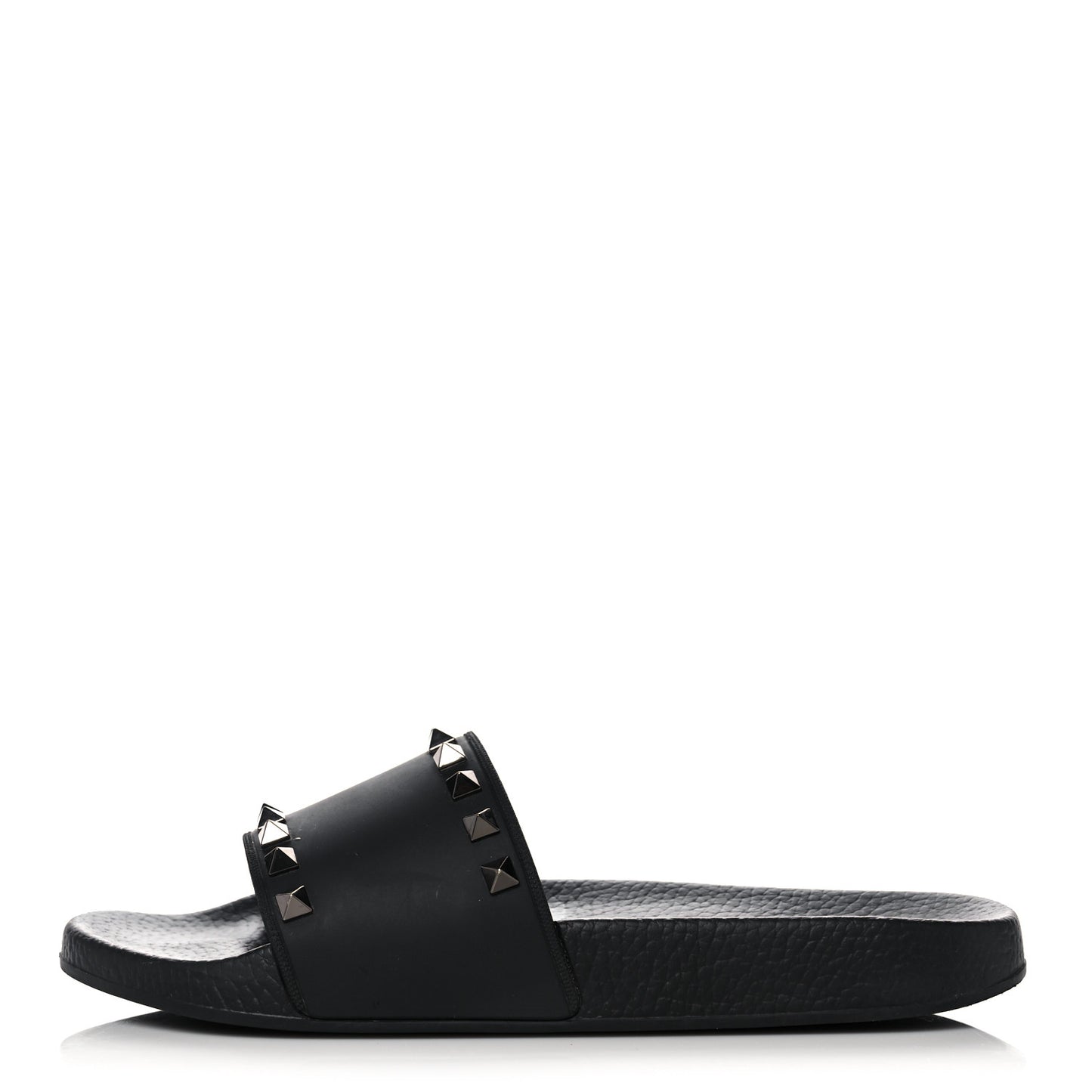 Rubber Rockstud Slide Sandals 38 Black