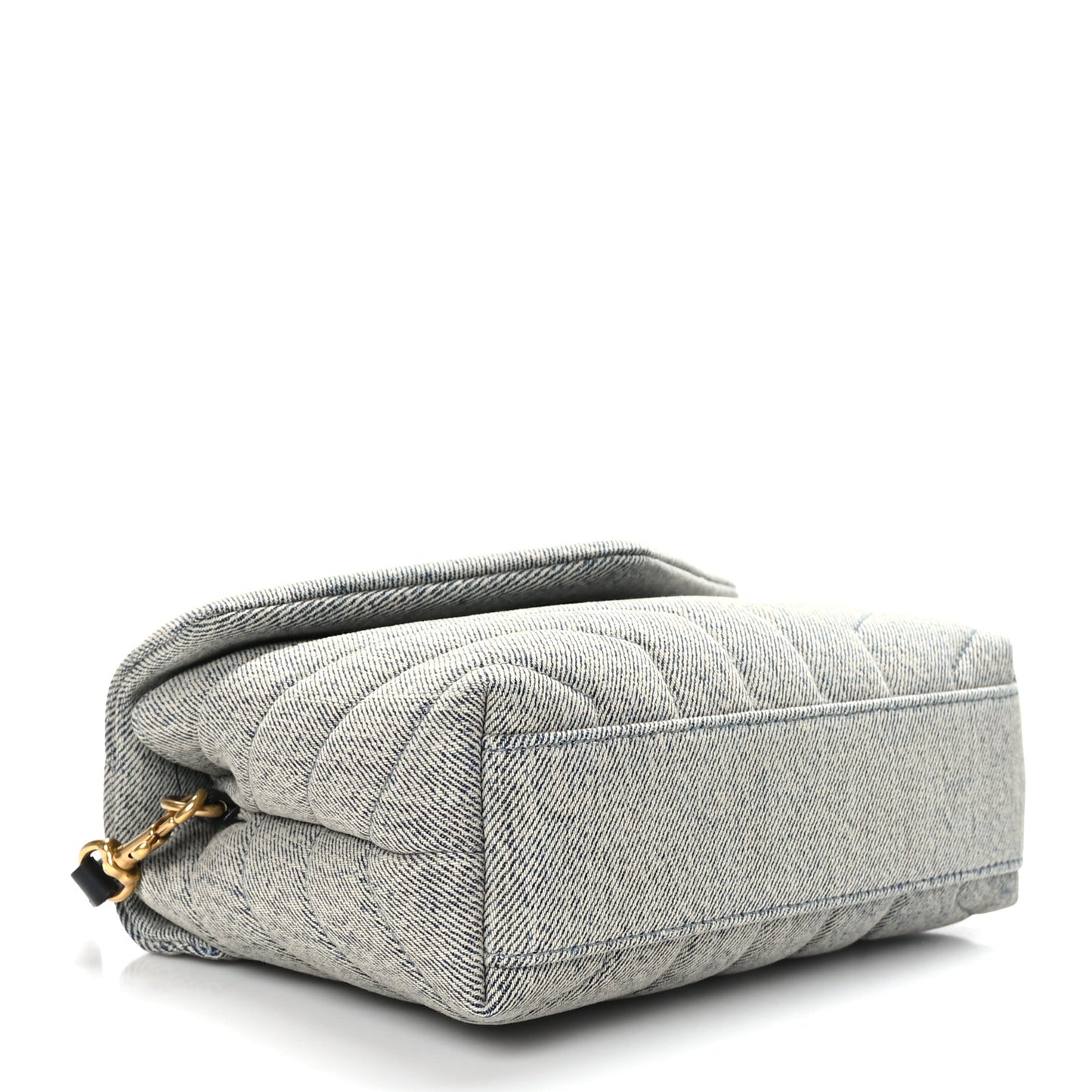 Denim Y Quilted Monogram Toy Loulou Crossbody Bag Grey