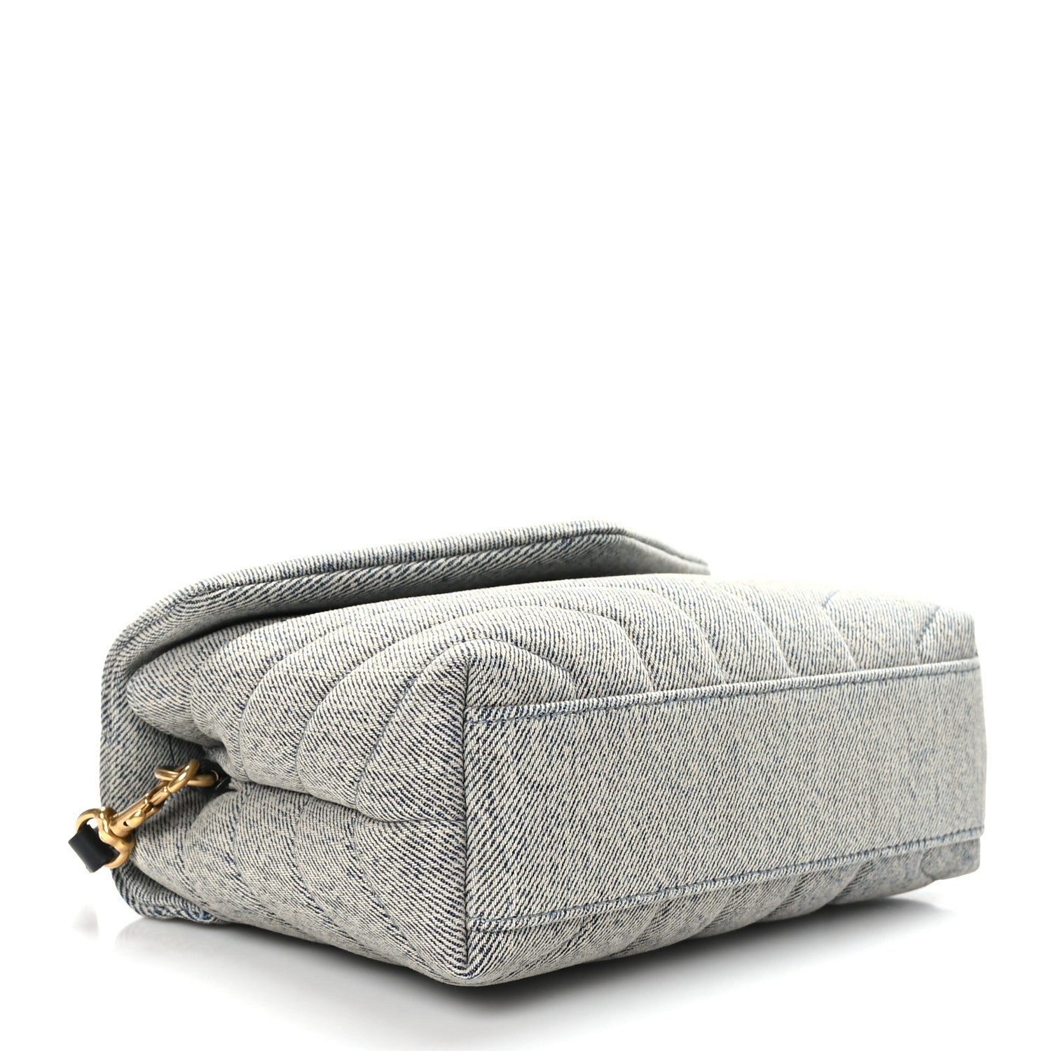 Saint Laurent Denim Y Quilted Monogram Toy Loulou Crossbody Bag Grey 4 of 10