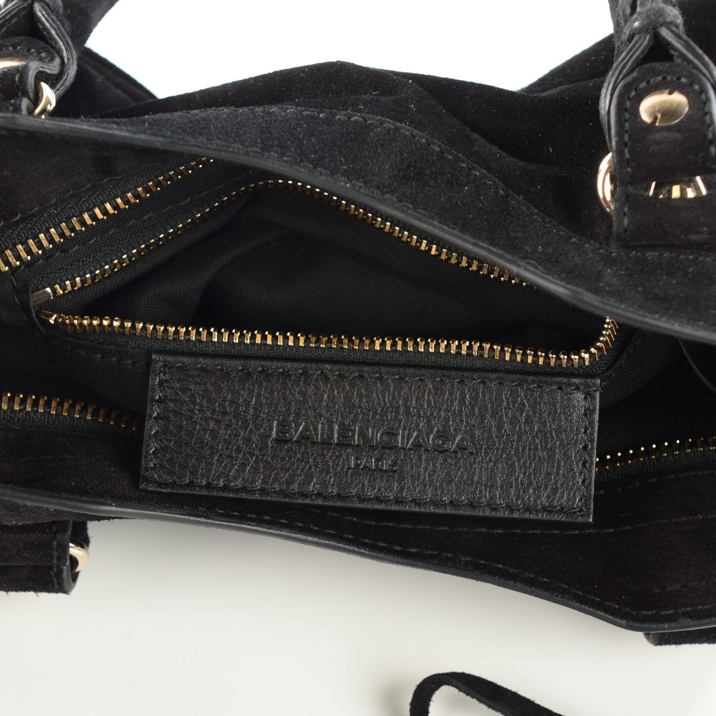 Baby Daim Suede Classic Gold Hardware Mini City Black