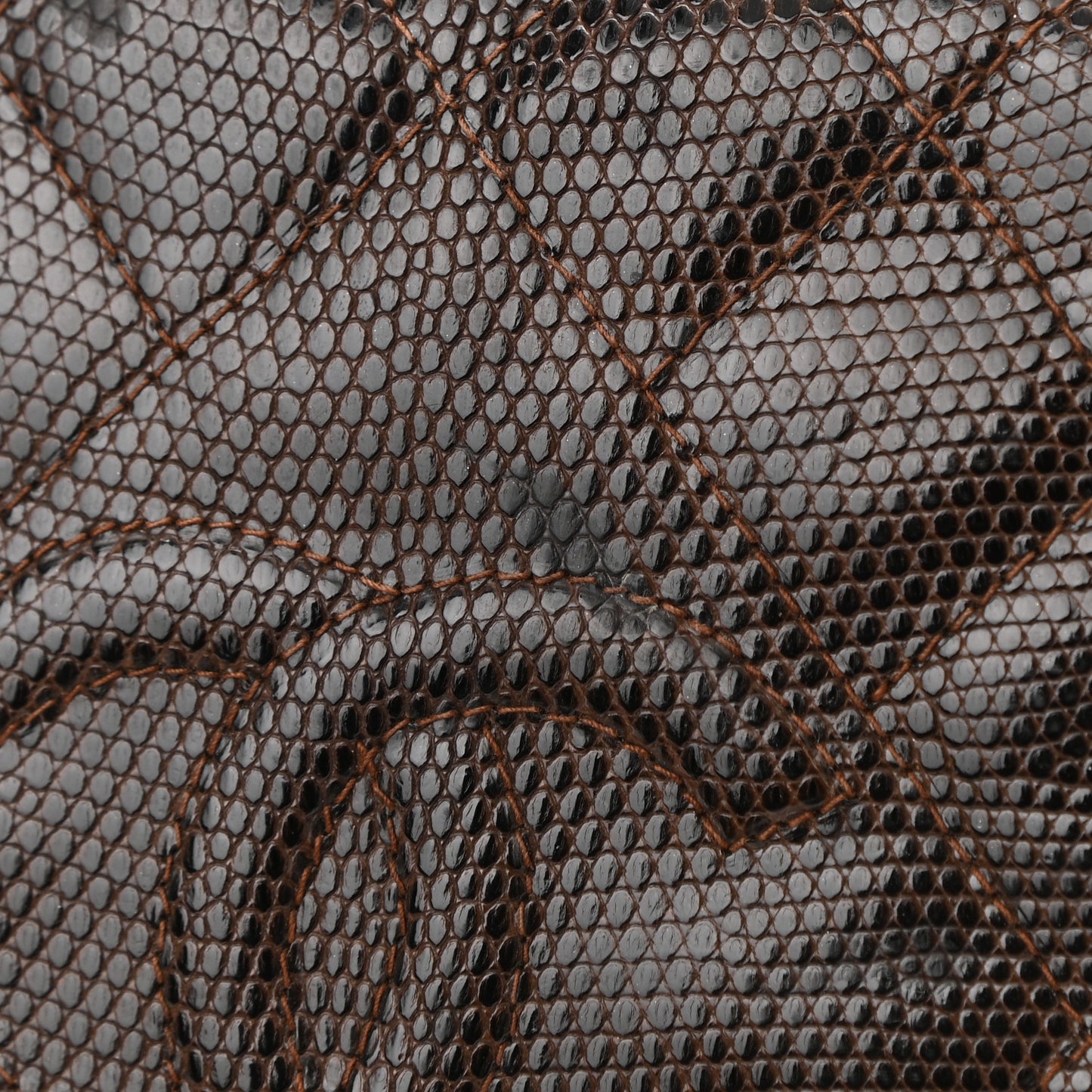 Lizard Quilted Small Tassel Camera Case Brown
