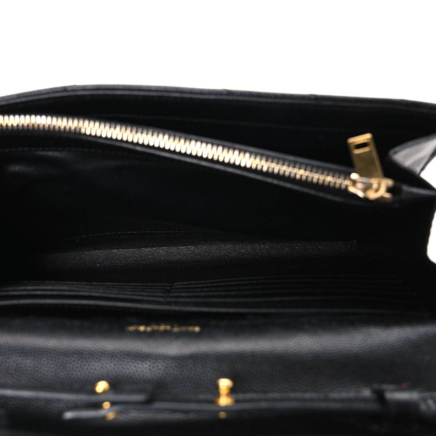 Grain De Poudre Matelasse Chevron Monogram Chain Wallet Black