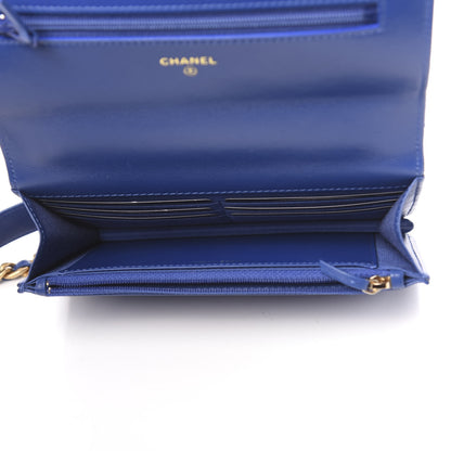 Chanel Goatskin Quilted 19 Wallet On Chain WOC Blue 5 of 12