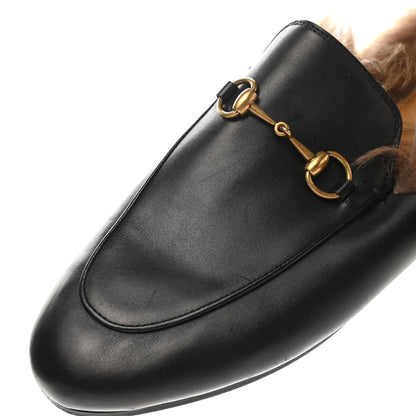 Gucci Calfskin Fur Womens Princetown Slippers 40 Black 8 of 10