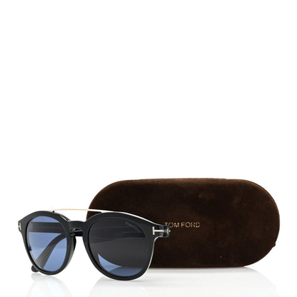 Tom Ford Newman Aviator Sunglasses TF515 Black Blue 8 of 8