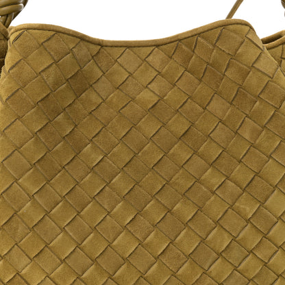 Bottega Veneta Suede Intrecciato Medium Sardine Bag Limonite 9 of 11