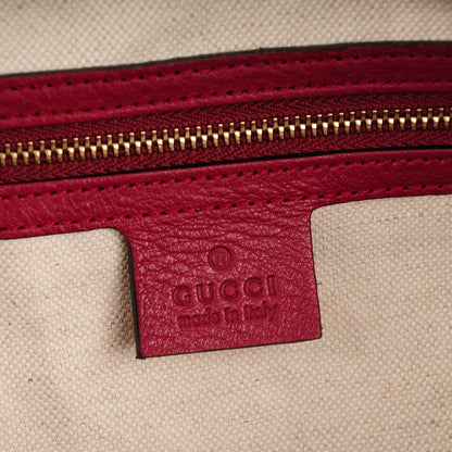 Gucci Monogram Cellarius Calfskin Vintage Web Medium Boston Beige Ebony Soft Burgundy Peonia Flower 6 of 7