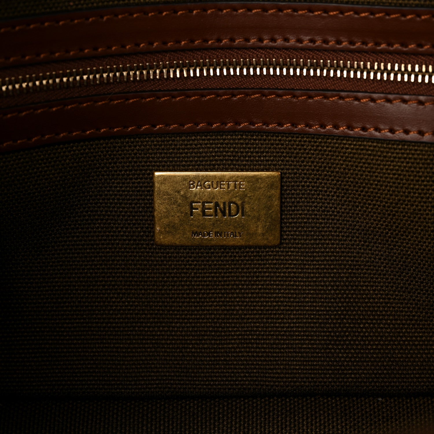 Fendi X SARA COLEMAN Canvas Vitello King FF Fish Eye Embroidered Baguette Amazzonia Ghianda 6 of 8