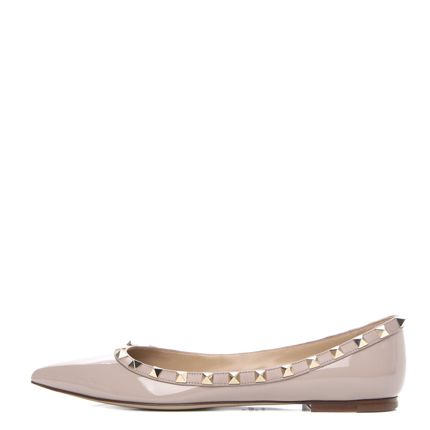Valentino Garavani Patent Rockstud Ballerina Flats 38 Poudre 1 of 9