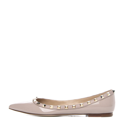 Valentino Garavani Patent Rockstud Ballerina Flats 38 Poudre 1 of 9
