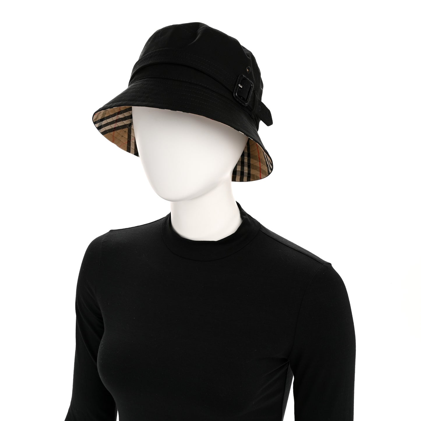 Cotton Gabardine Bucket Hat L Black