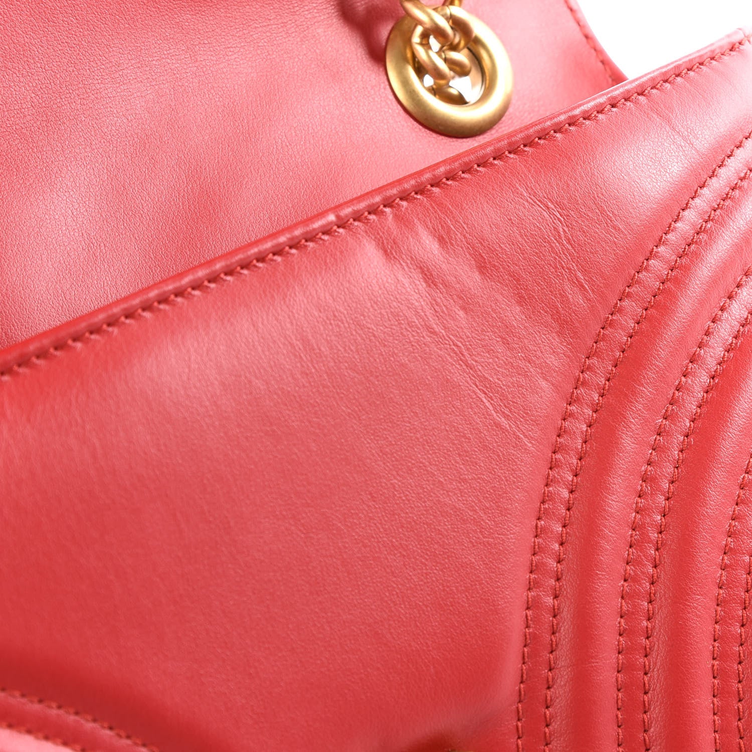 Gucci Calfskin Matelasse Small GG Marmont Shoulder Bag Hibiscus Red 11 of 11