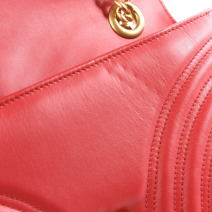Gucci Calfskin Matelasse Small GG Marmont Shoulder Bag Hibiscus Red 11 of 11