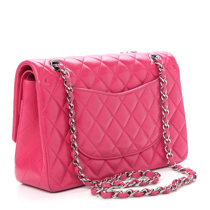 Chanel Lambskin Quilted Medium Double Flap Dark Pink 3 of 9