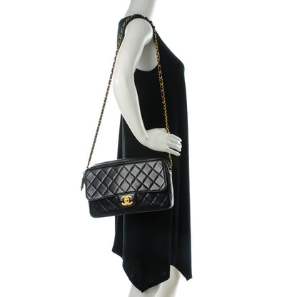 Chanel Lambskin Quilted Camera Case Black 2 of 8