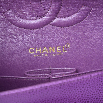 Chanel Caviar Quilted Medium Double Flap Dark Purple 6 of 9