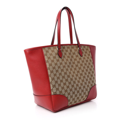 Gucci Monogram Bree Zippered Tote Beige Red 3 of 10
