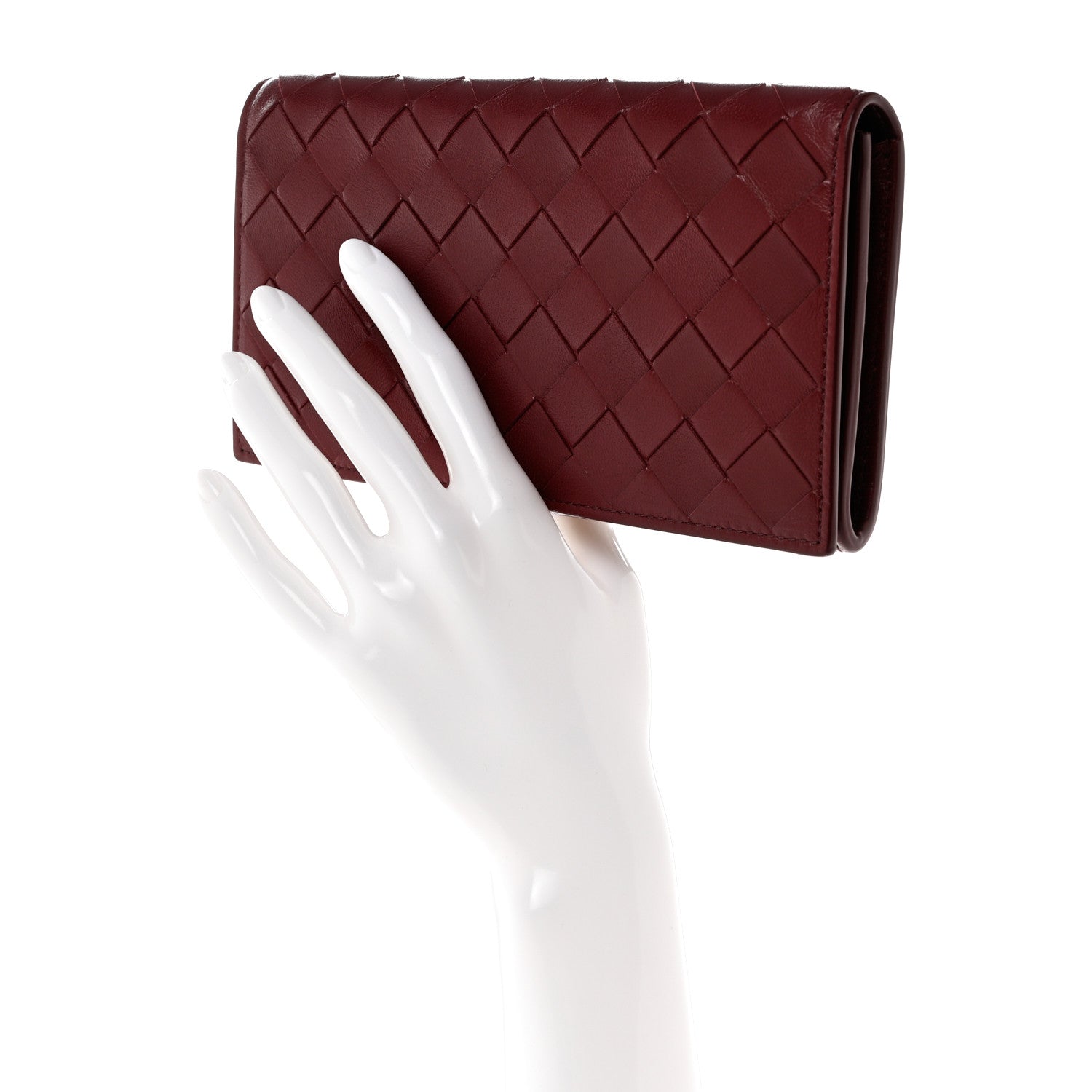 Bottega Veneta Nappa Intrecciato Flap Wallet Bordeaux 2 of 9