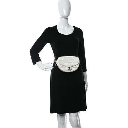 Chanel Distressed Calfskin Belt Bag White 3 of 9