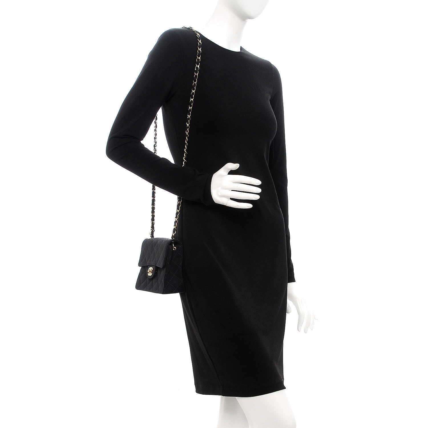 Chanel Grosgrain Quilted Mini Square Flap Black 2 of 8