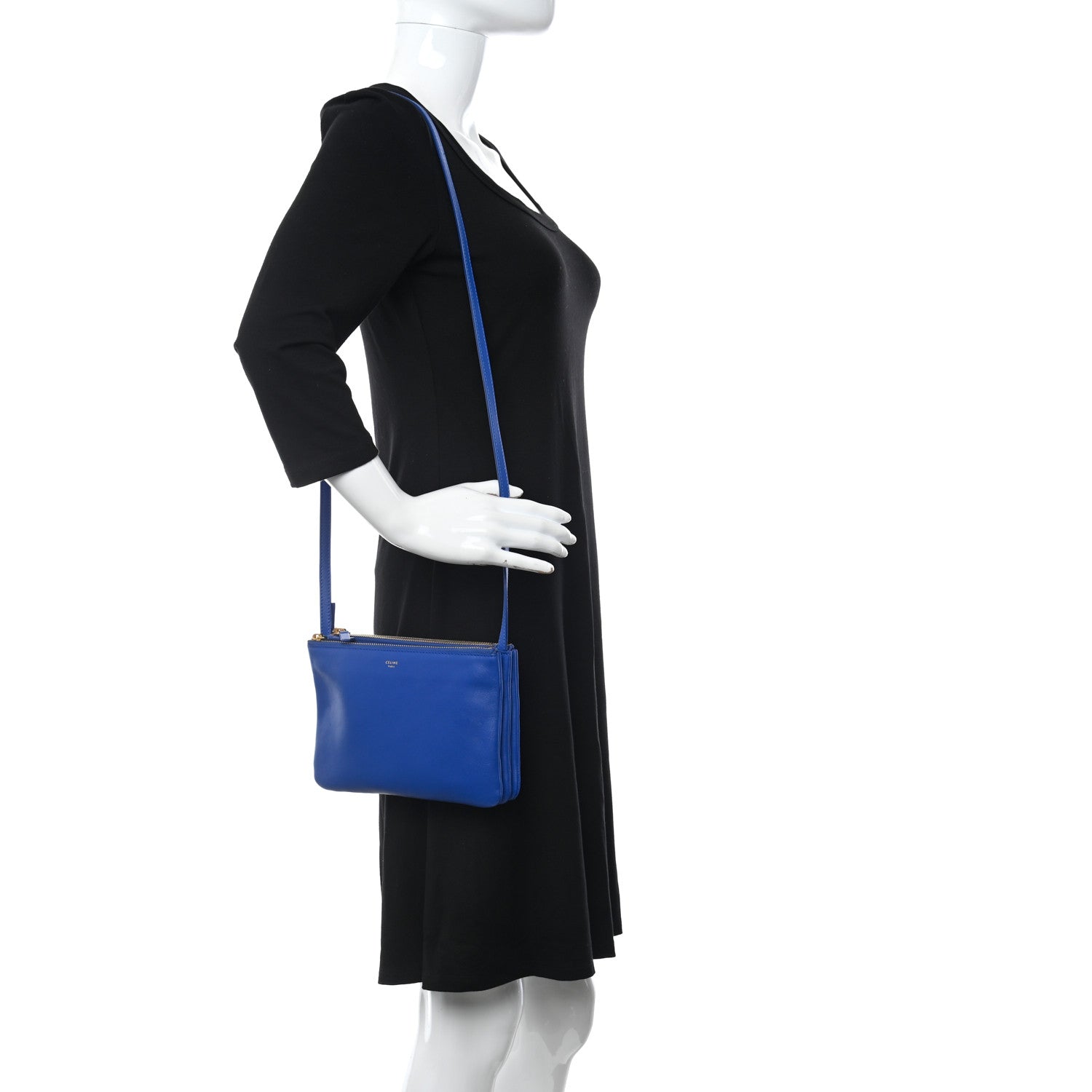 Celine Lambskin Trio Crossbody Bag Electric Blue 2 of 11