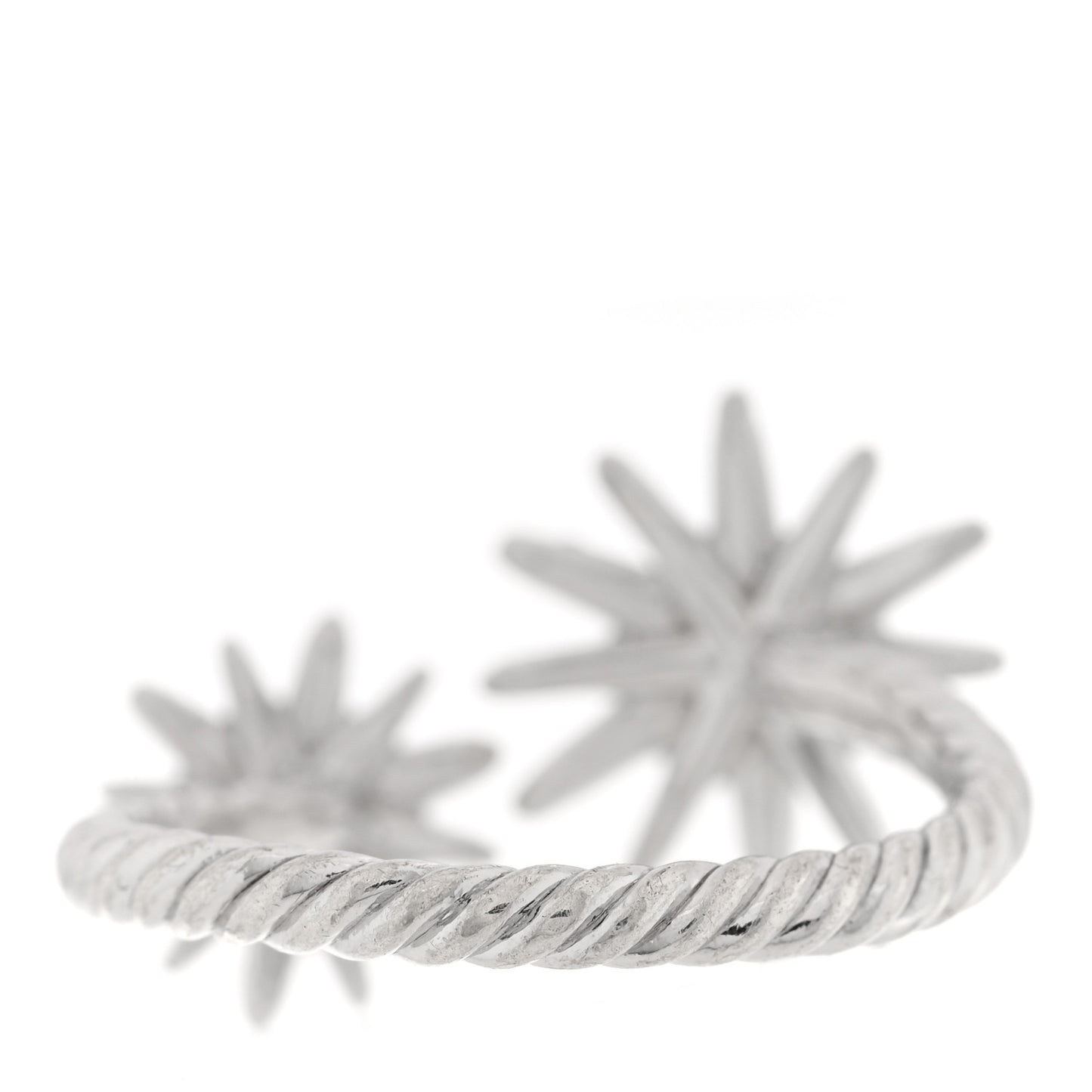 Sterling Silver Diamond Starburst Bypass Ring 53 6.5