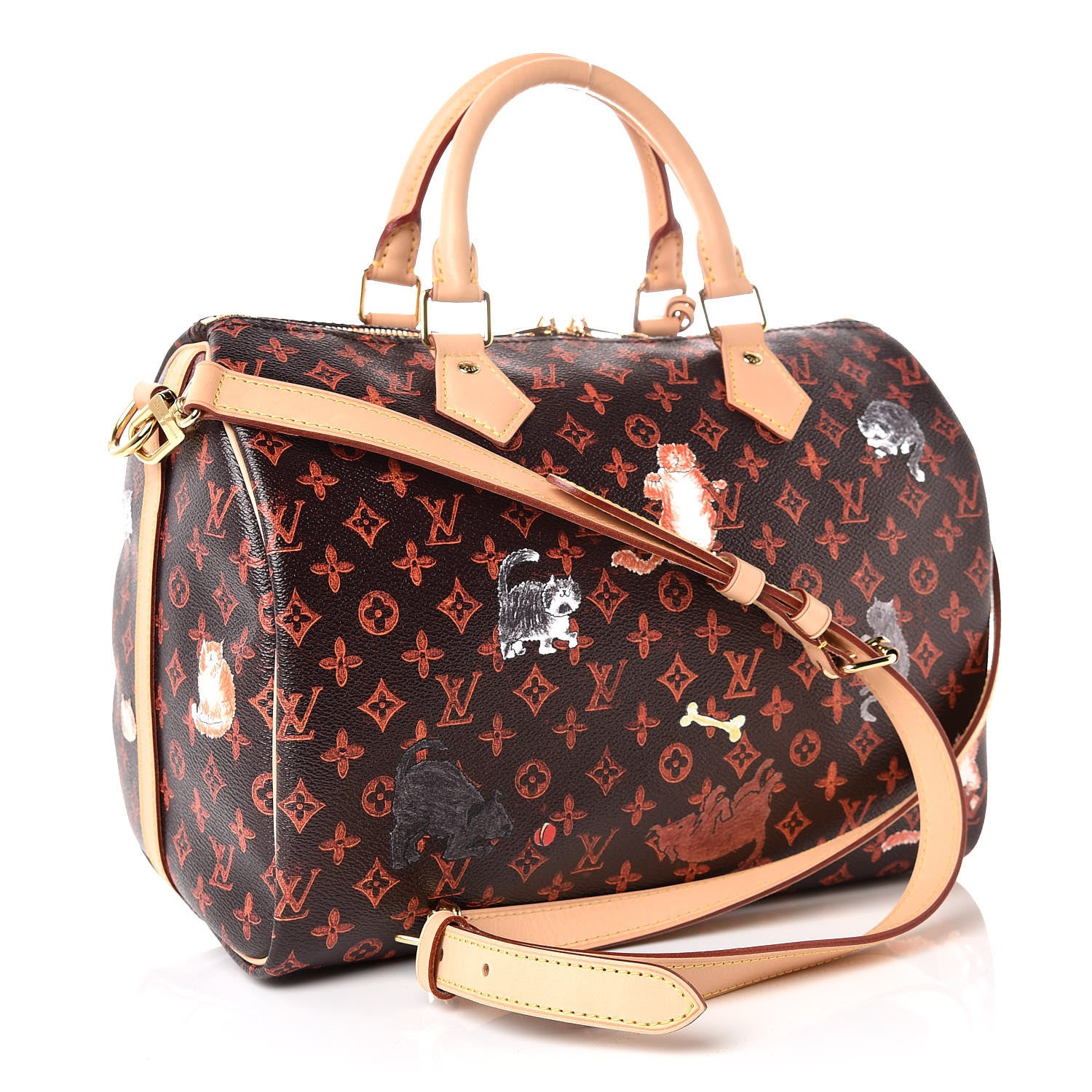 Louis Vuitton Catogram Speedy Bandouliere 30 Marron 3 of 9